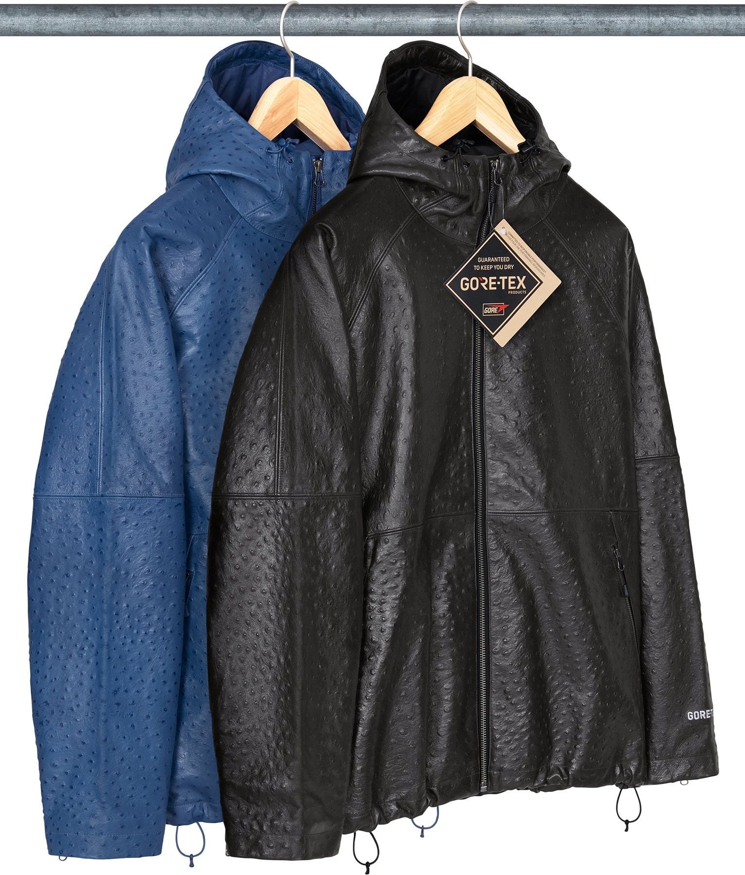 GORE-TEX Ostrich Embossed Leather Jacket